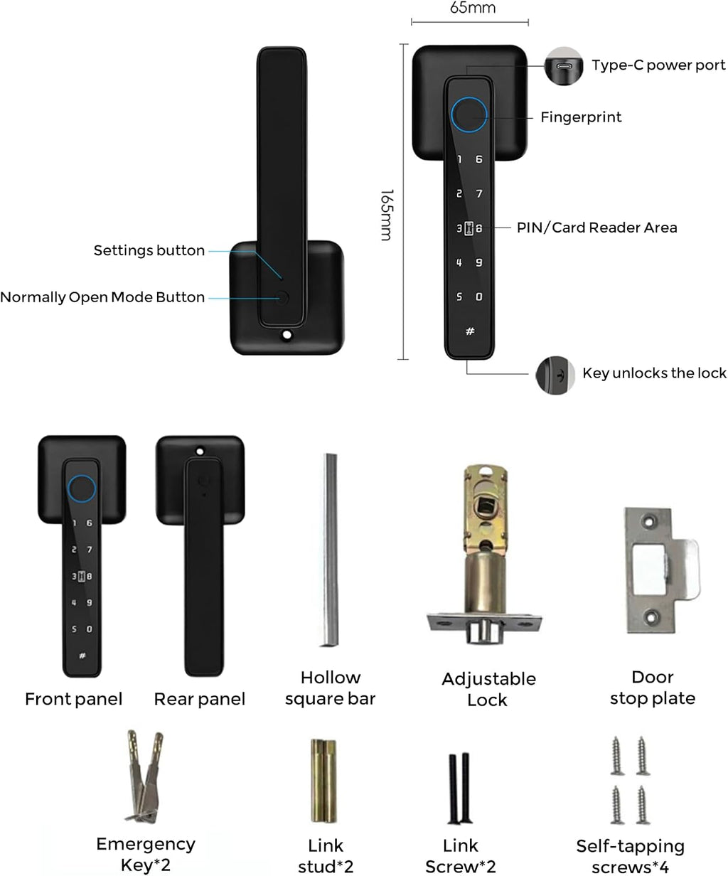 Secure Touch Fingerprint Smart Lock for Interior Doors