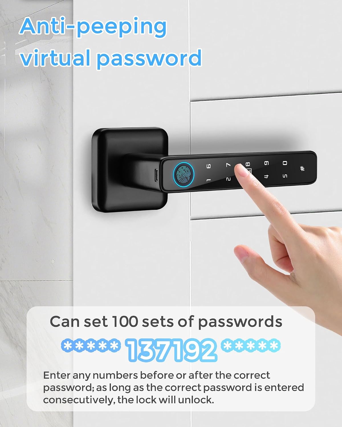 Secure Touch Fingerprint Smart Lock for Interior Doors