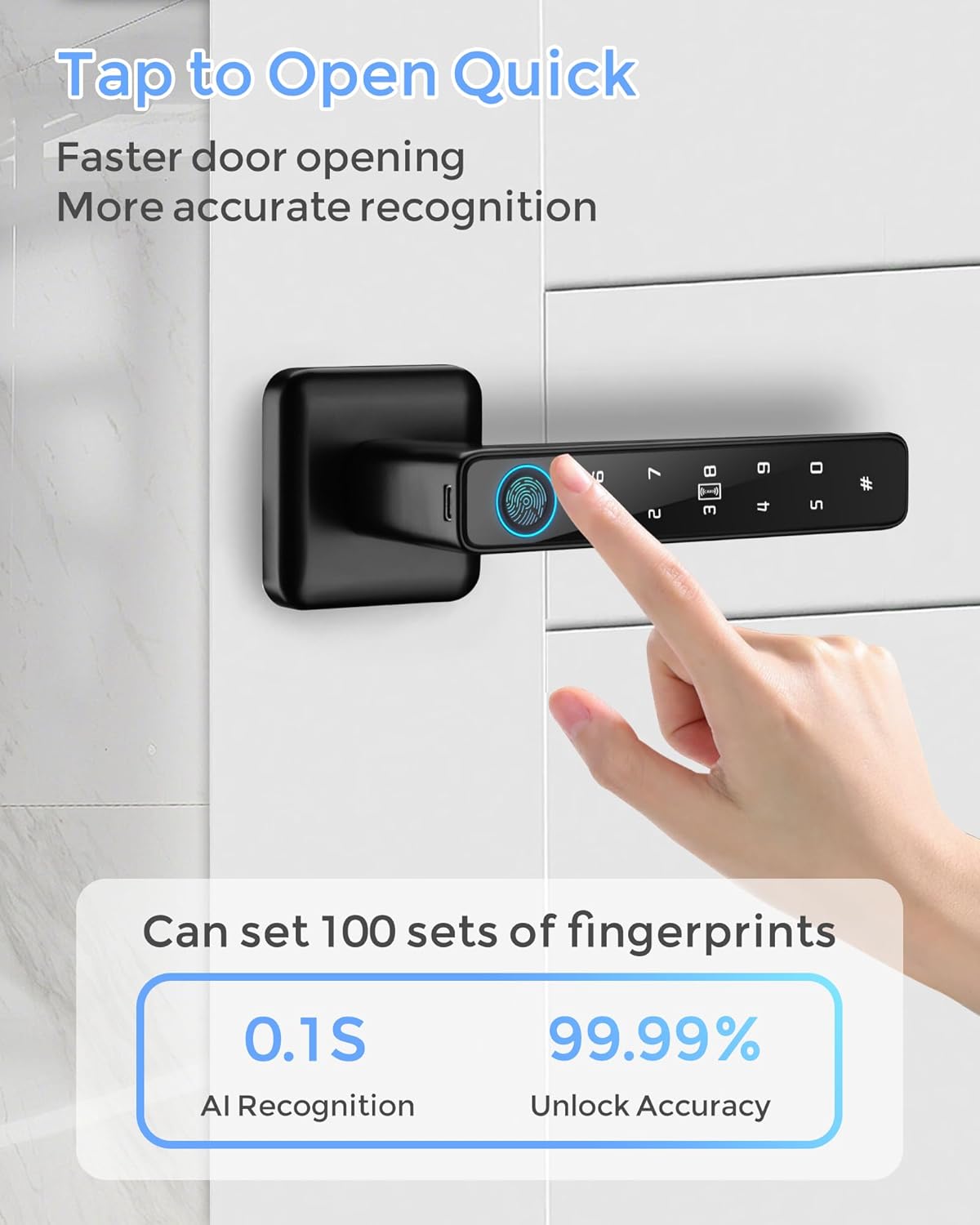 Secure Touch Fingerprint Smart Lock for Interior Doors