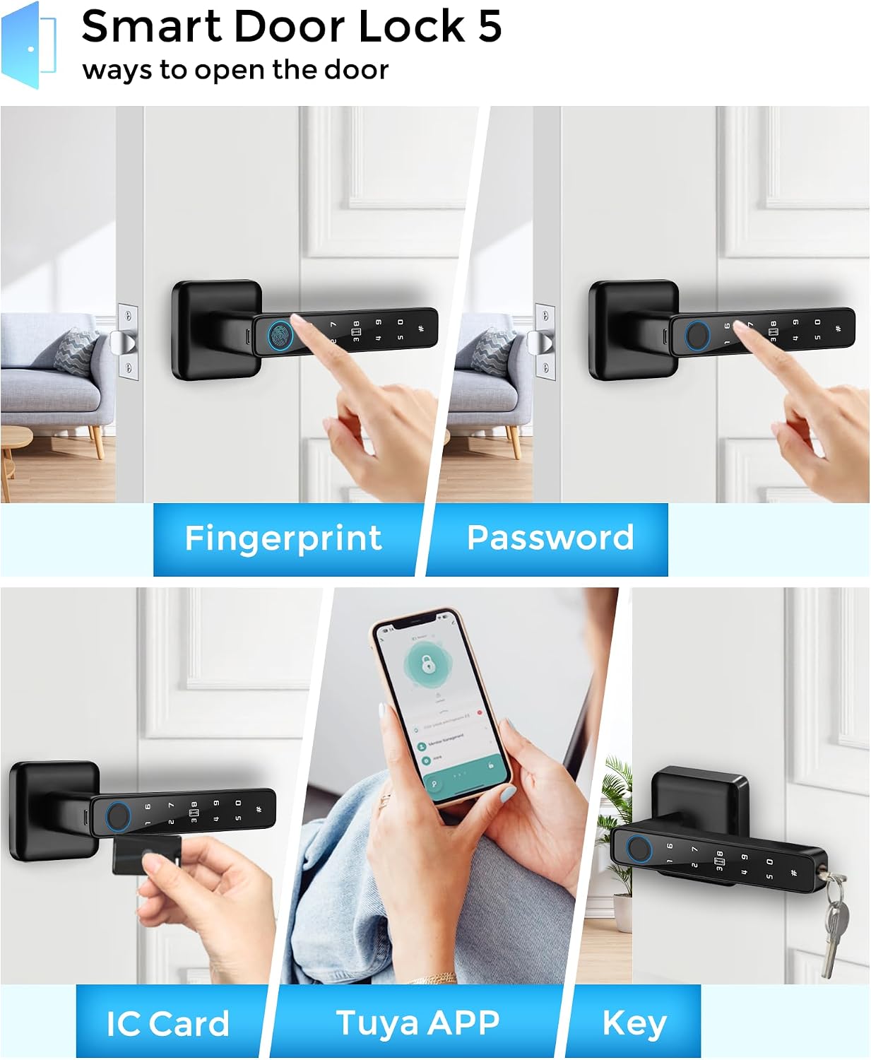 Secure Touch Fingerprint Smart Lock for Interior Doors
