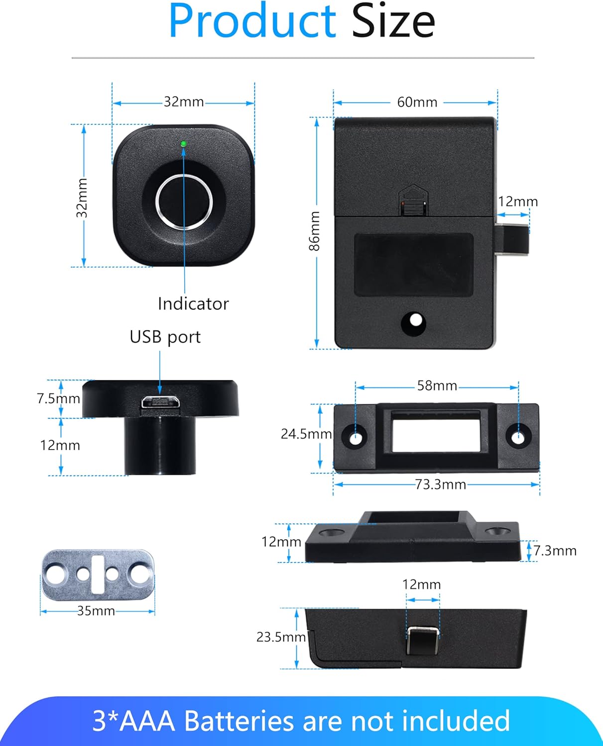 Smart Fingerprint Cabinet Lock – FingerLock Pro